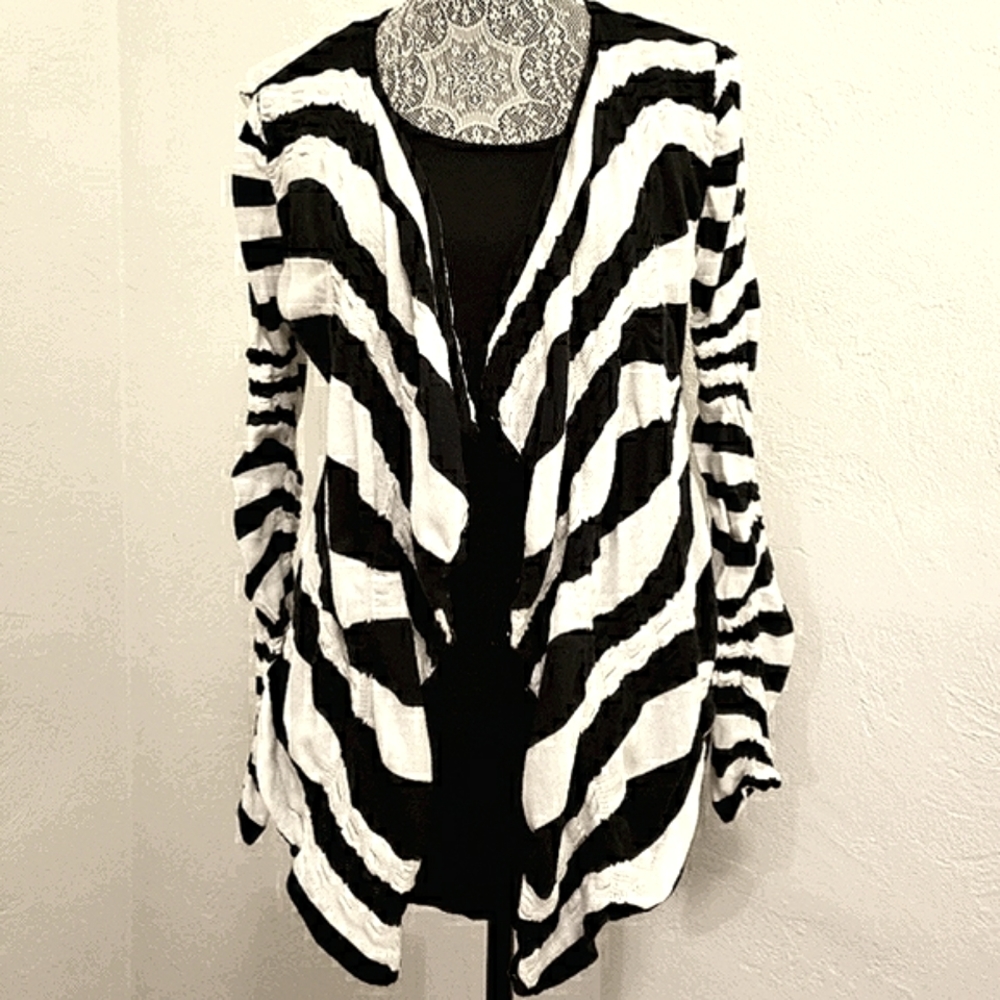 Free People Commotion Striped Crinkle Cardigan, Size Medium View 3